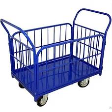 Платформенная тележка с трубчатыми бортами серии ТПБ