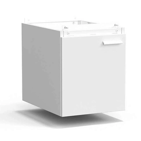 Тумба подвесная дверь левая 400х540х465 мм, низкая, белый металл - СТАЛЬ