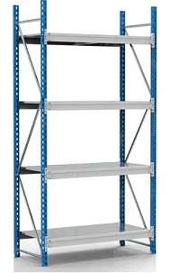 Металлический стеллаж СГР 1500/1800х600/800/1000х2500Н, 3-5 полок