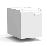 Тумба подвесная дверь левая 400х540х465 мм, низкая, белый металл - СТАЛЬ