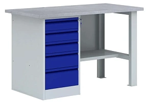 Однотумбовый металлический верстак ВП-3/1,6