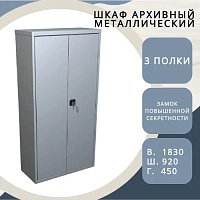 Шкаф архивный металлический ШАМ-11/920