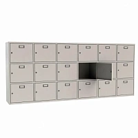 Шкаф для касок 18 ячеек (3 секции по 6 ячеек, 1011х2408х350)