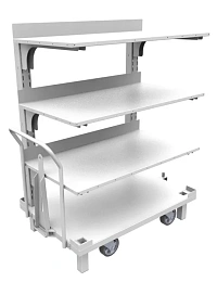 Тележка консольная одинарная, 4 уровня хранения