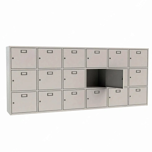 Шкаф для касок 18 ячеек (3 секции по 6 ячеек, 1011х2408х350)