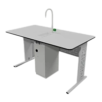 Стол лабораторный двухместный с раковиной, столешница постформинг 25мм. 1400х600х760 (h)