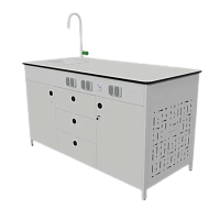Стол демонстрационный лабораторный с раковиной 1800х750х900(h), столешница постформинг 25 мм