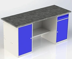 Двух тумбовый металлический верстак ВП 8/1,9