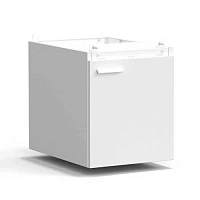 Тумба подвесная дверь правая 400х540х465 мм, низкая, белый металл - СТАЛЬ