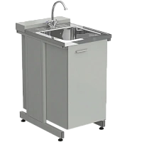 Мойка одинарная 500х750х900 мм, (глубина раковины 140 мм), раб. поверхность - НЕРЖАВЕЮЩАЯ СТАЛЬ