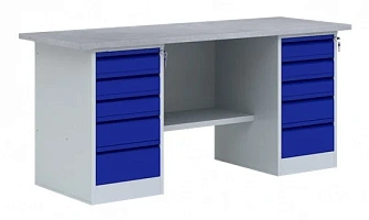 Двухтумбовый металлический верстак серии  ВП 6/1,6